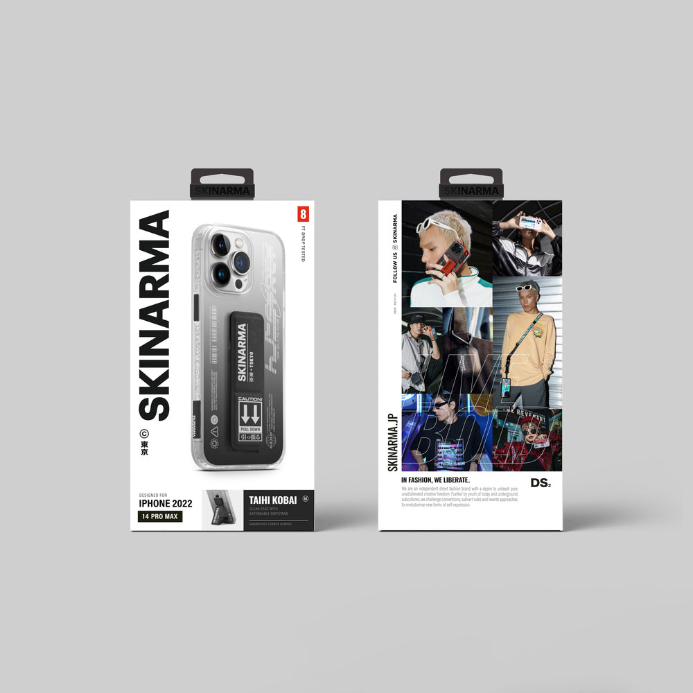 SkinArma iPhone 14 Pro Standlı Şeffaf Tasarımlı Taihi Kobai Telefon Kılıfı