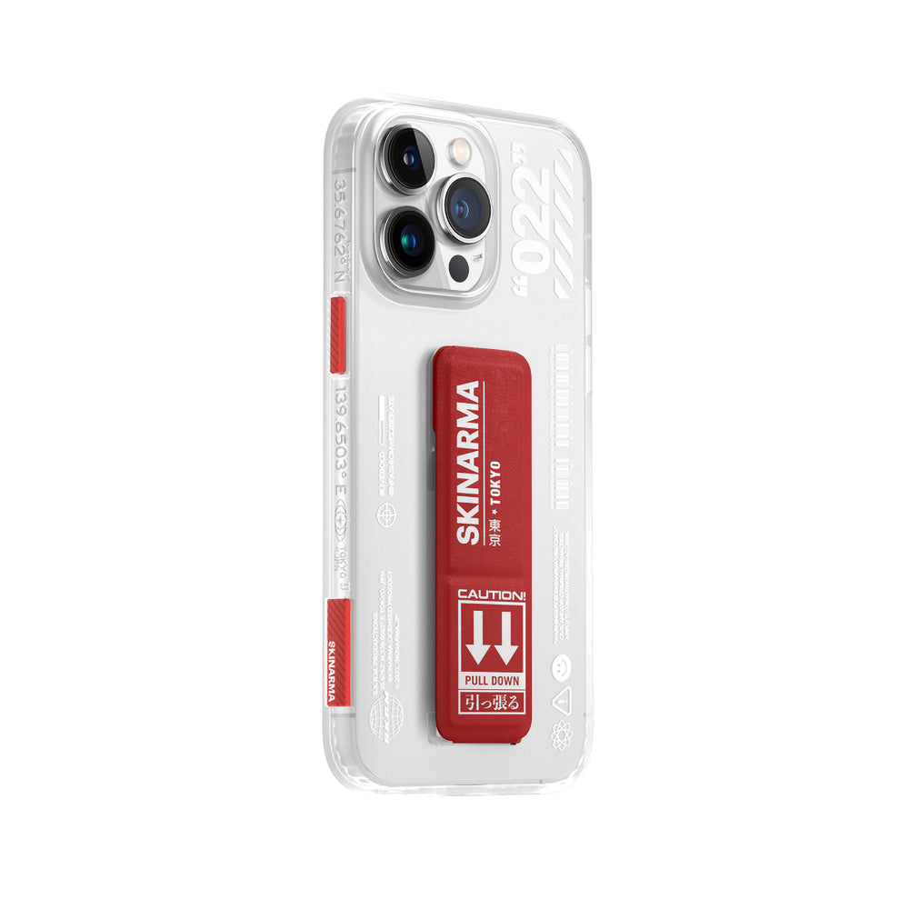 SkinArma iPhone 14 Pro Standlı Şeffaf Tasarımlı Taihi Sora Telefon Kılıfı