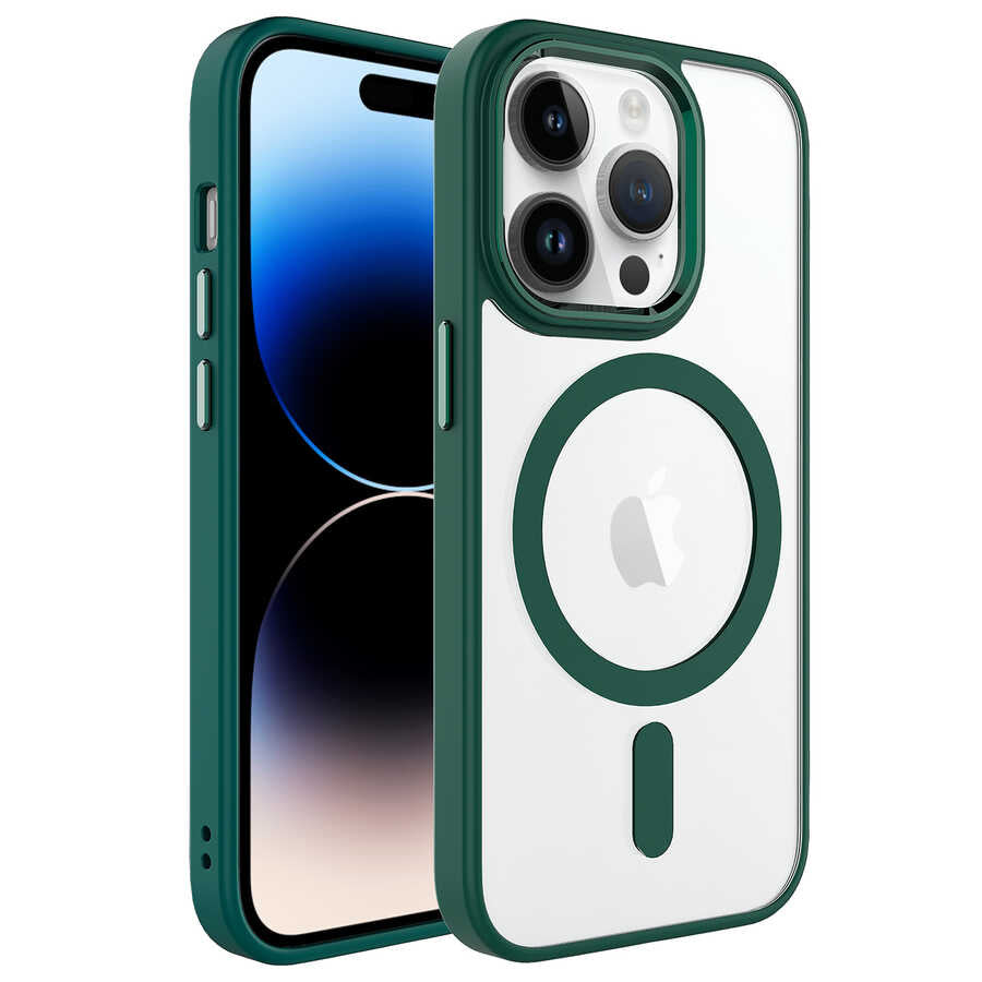 Cepax Chrome Magsafe iPhone 14 Pro Kablosuz Şarj Özellikli Silikon Telefon Kılıfı - 1