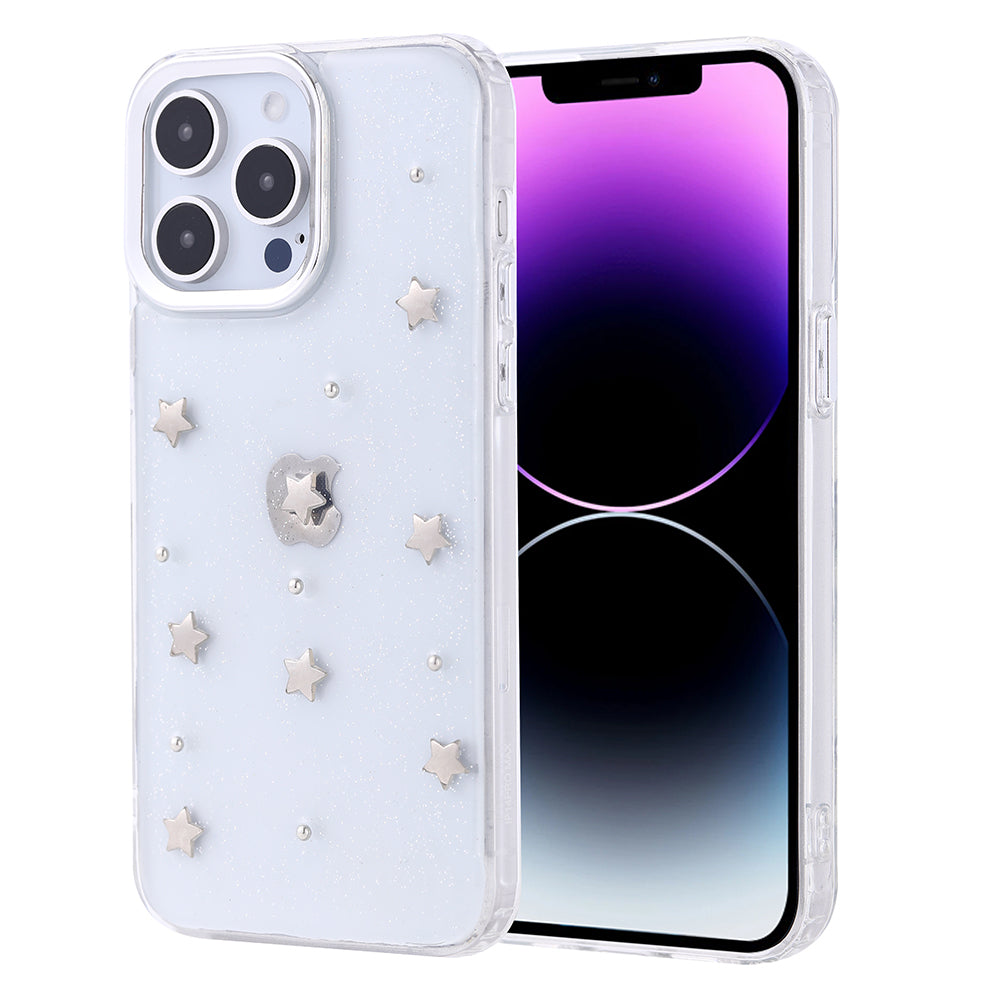 Cepax iPhone 14 Pro Max Airbag Tasarımlı Simli Şeffaf Kutup Kılıf