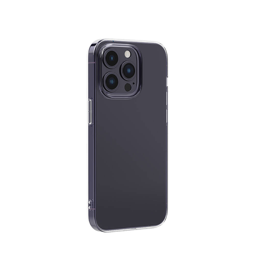 Recci Clarity Serisi iPhone 14 Pro Max Airbagli Şeffaf Darbe Emici Silikon Tasarımlı Kılıf