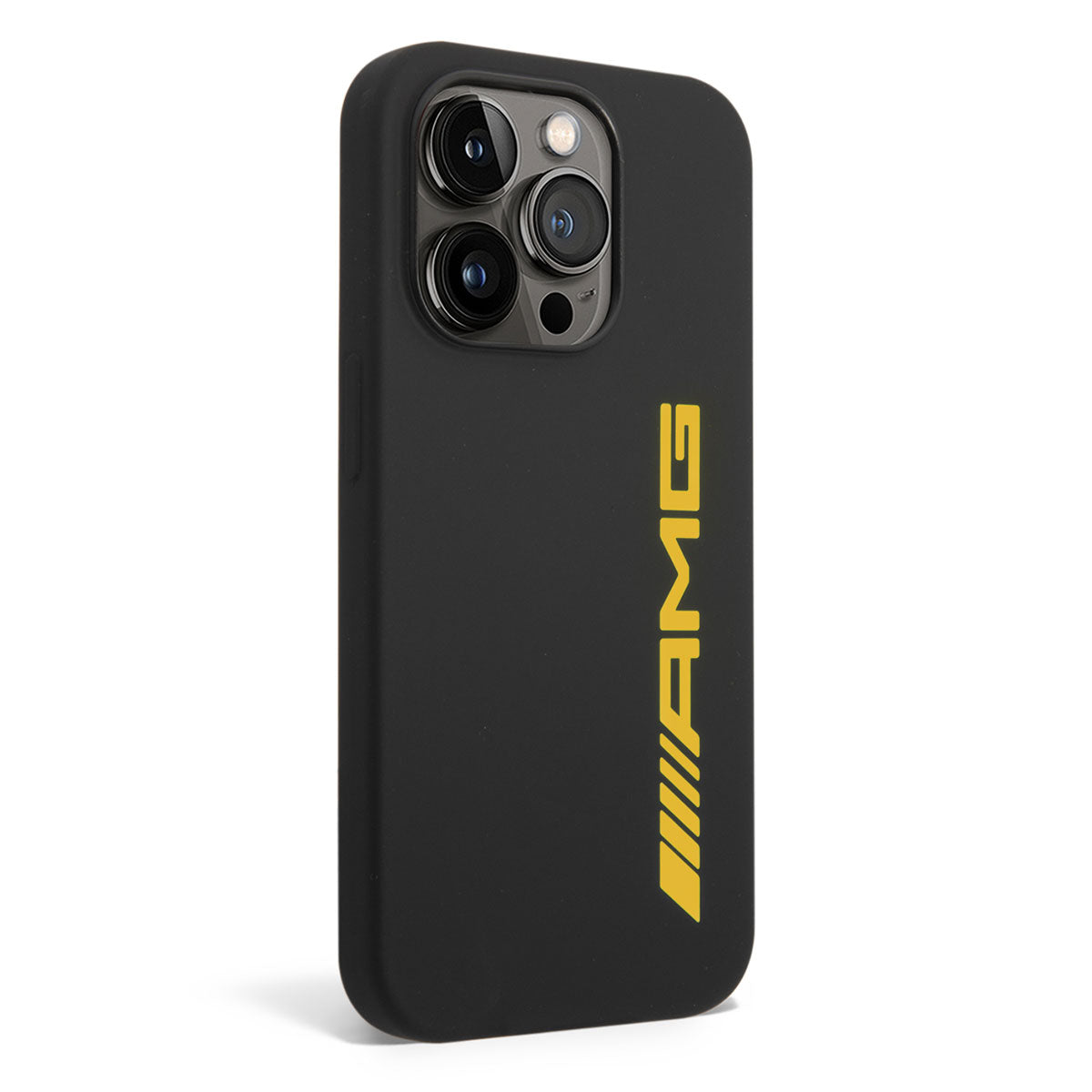 iPhone 14 Pro Max Kılıf AMG Silikon Büyük Sarı Logo Dizayn Telefon Kılıfı