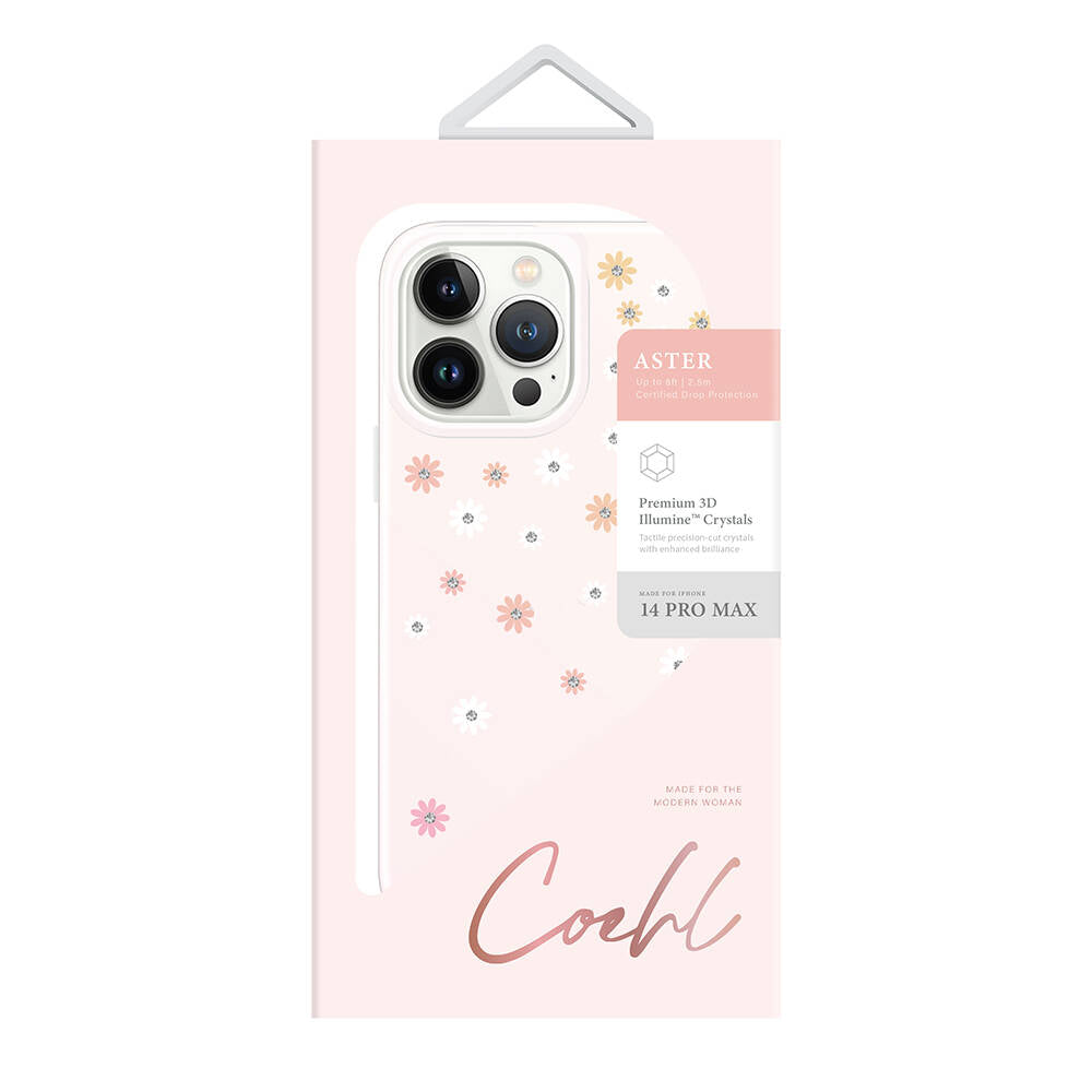 Coehl Aster iPhone 14 Pro Max Çiçek Desenli Taşlı Telefon Kılıfı