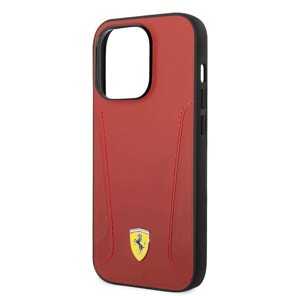 Ferrari iPhone 14 Pro Max M-safe Şarj Özellikli Deri Kenarları Damgalı Dizayn Telefon Kılıfı
