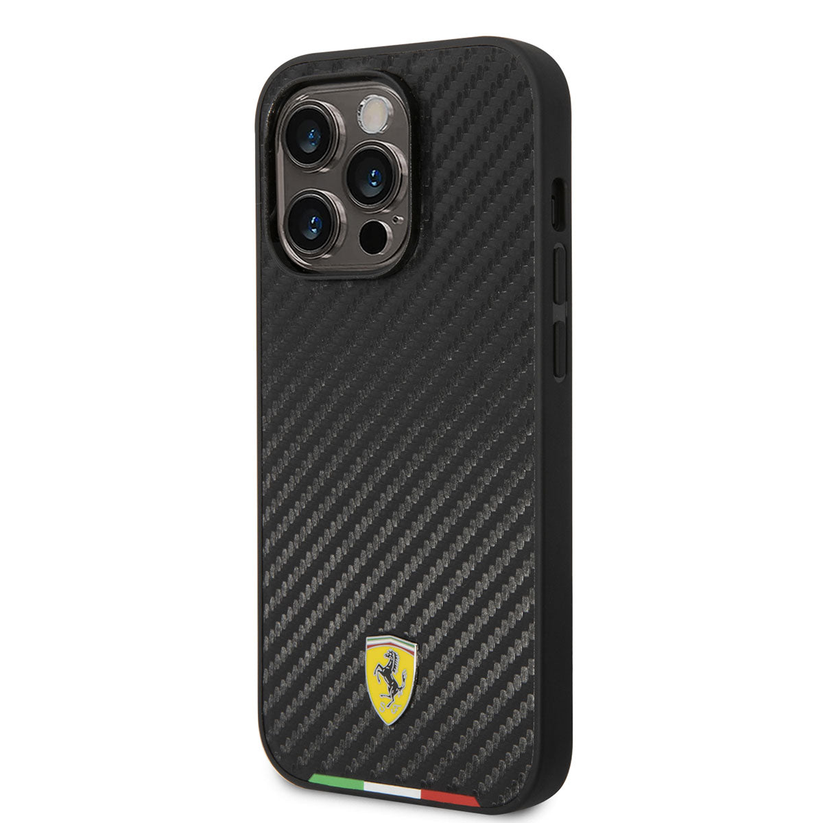 Ferrari iPhone 14 Pro Max M-safe Şarj Özellikli Karbon İtalyan Bayrak Dizayn Telefon Kılıfı