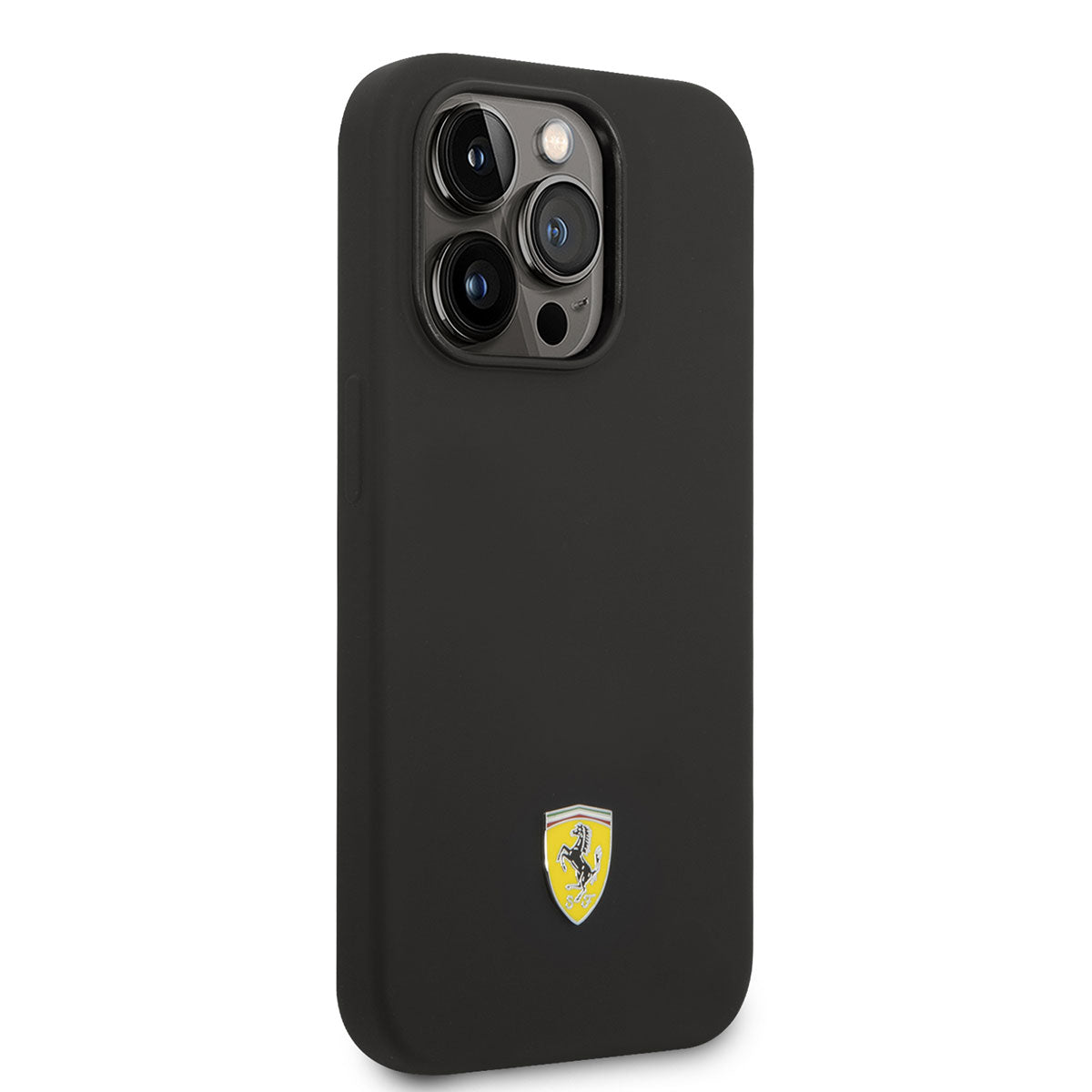 Ferrari iPhone 14 Pro Max M-safe Şarj Özellikli Silikon Metal Logo Dizayn Telefon Kılıfı