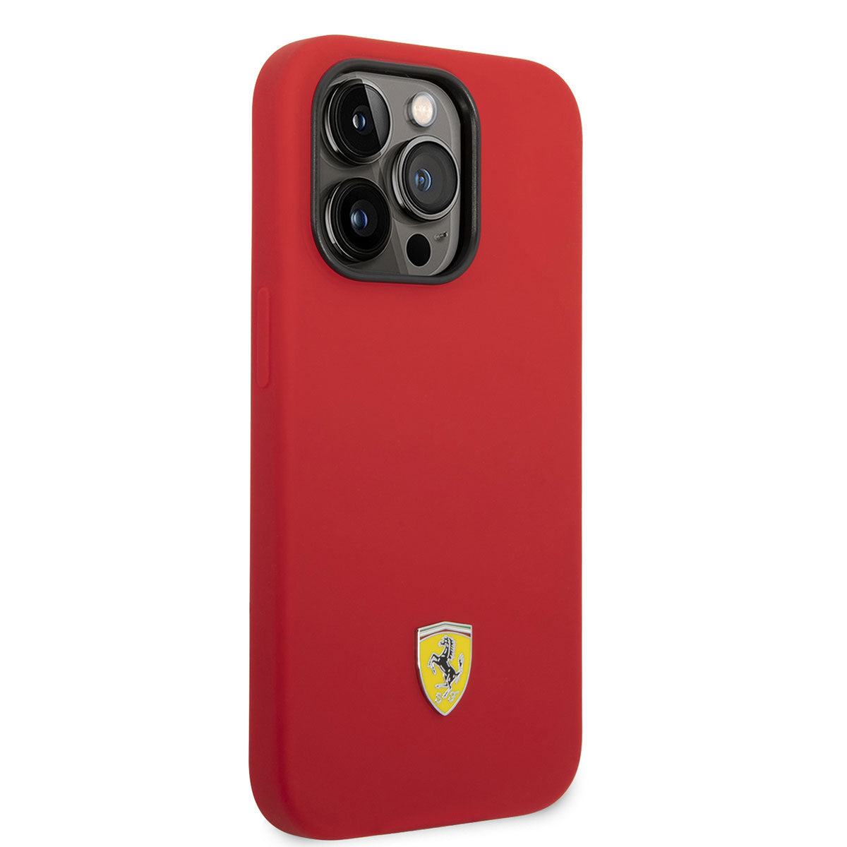 Ferrari iPhone 14 Pro Max M-safe Şarj Özellikli Silikon Metal Logo Dizayn Telefon Kılıfı
