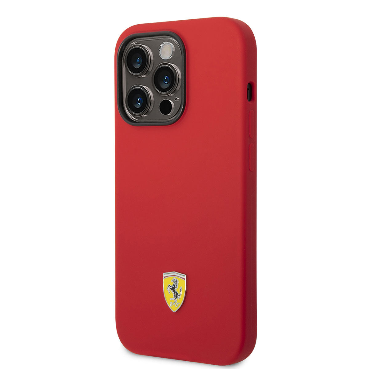 Ferrari iPhone 14 Pro Max M-safe Şarj Özellikli Silikon Metal Logo Dizayn Telefon Kılıfı