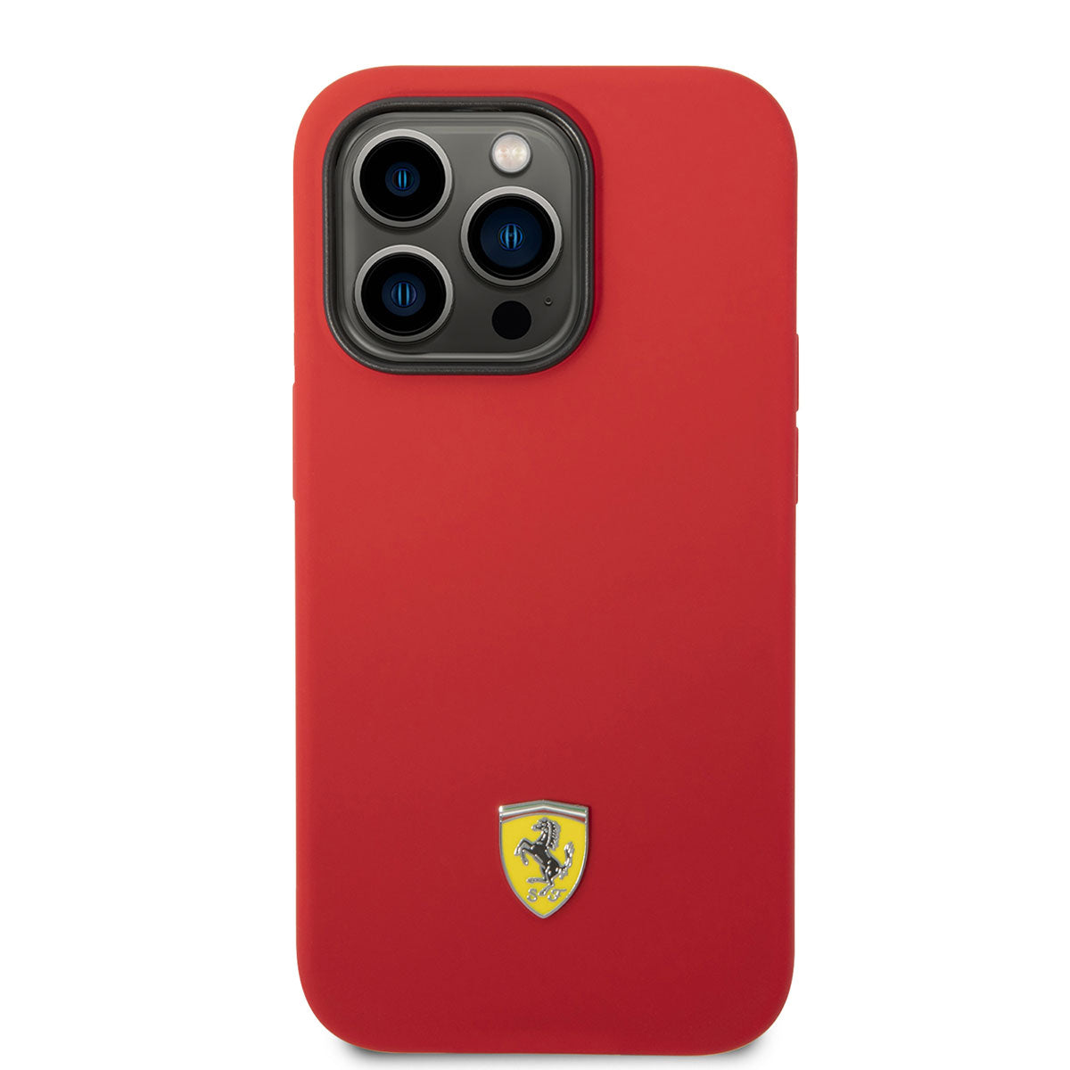 Ferrari iPhone 14 Pro Max M-safe Şarj Özellikli Silikon Metal Logo Dizayn Telefon Kılıfı