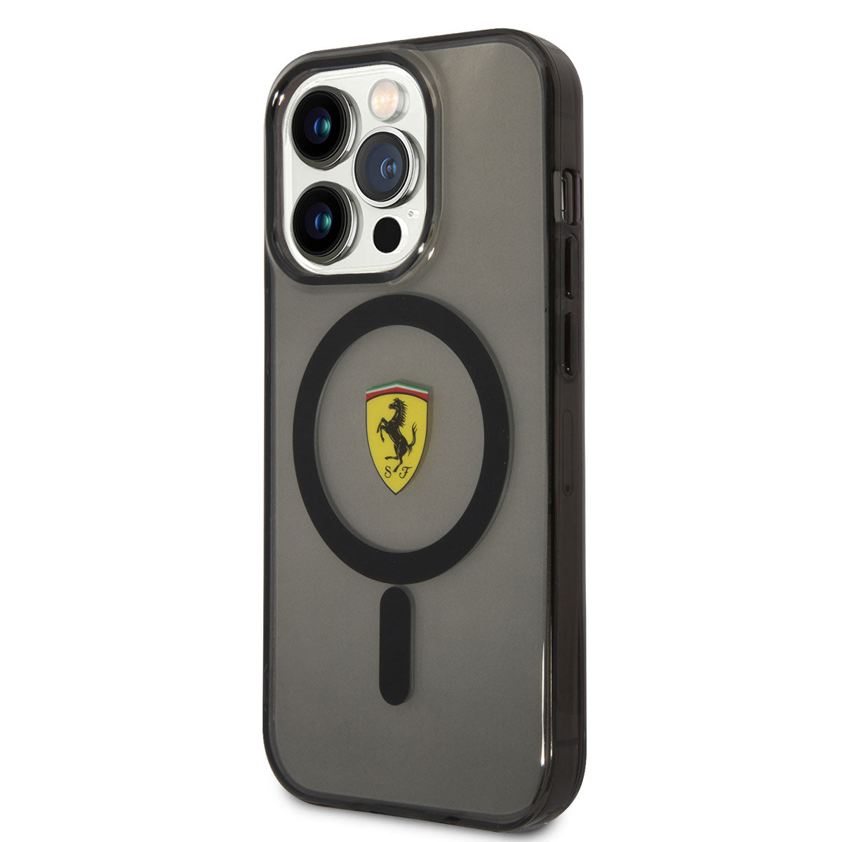 Ferrari iPhone 14 Pro Max M-safe Şarj Özellikli Yarı Transparan Dizayn Telefon Kılıfı