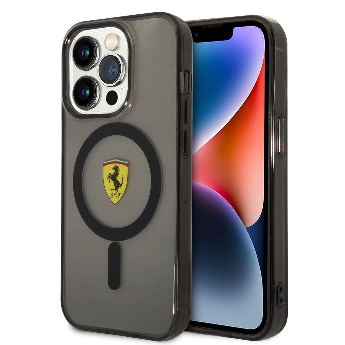 Ferrari iPhone 14 Pro Max M-safe Şarj Özellikli Yarı Transparan Dizayn Telefon Kılıfı