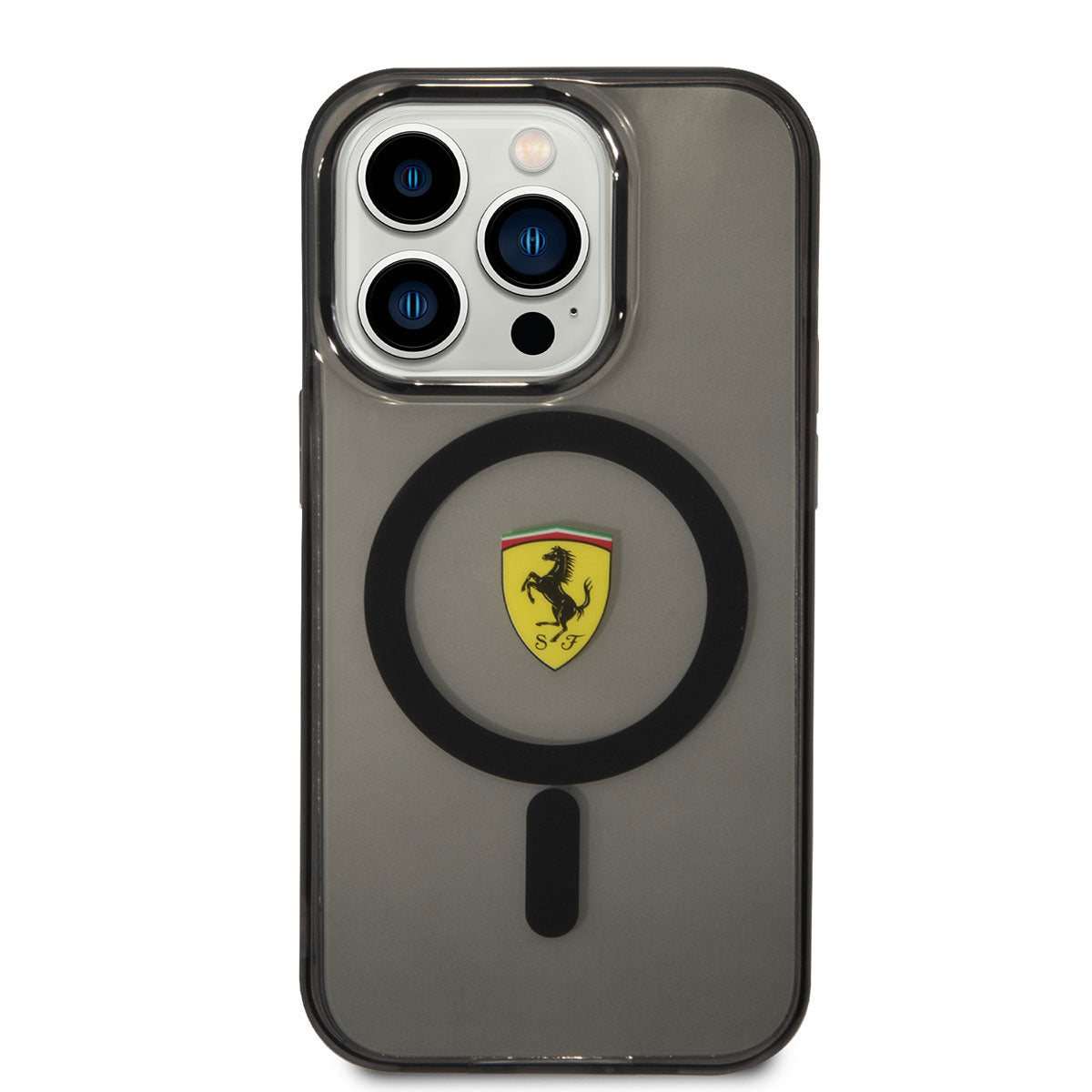 Ferrari iPhone 14 Pro Max M-safe Şarj Özellikli Yarı Transparan Dizayn Telefon Kılıfı