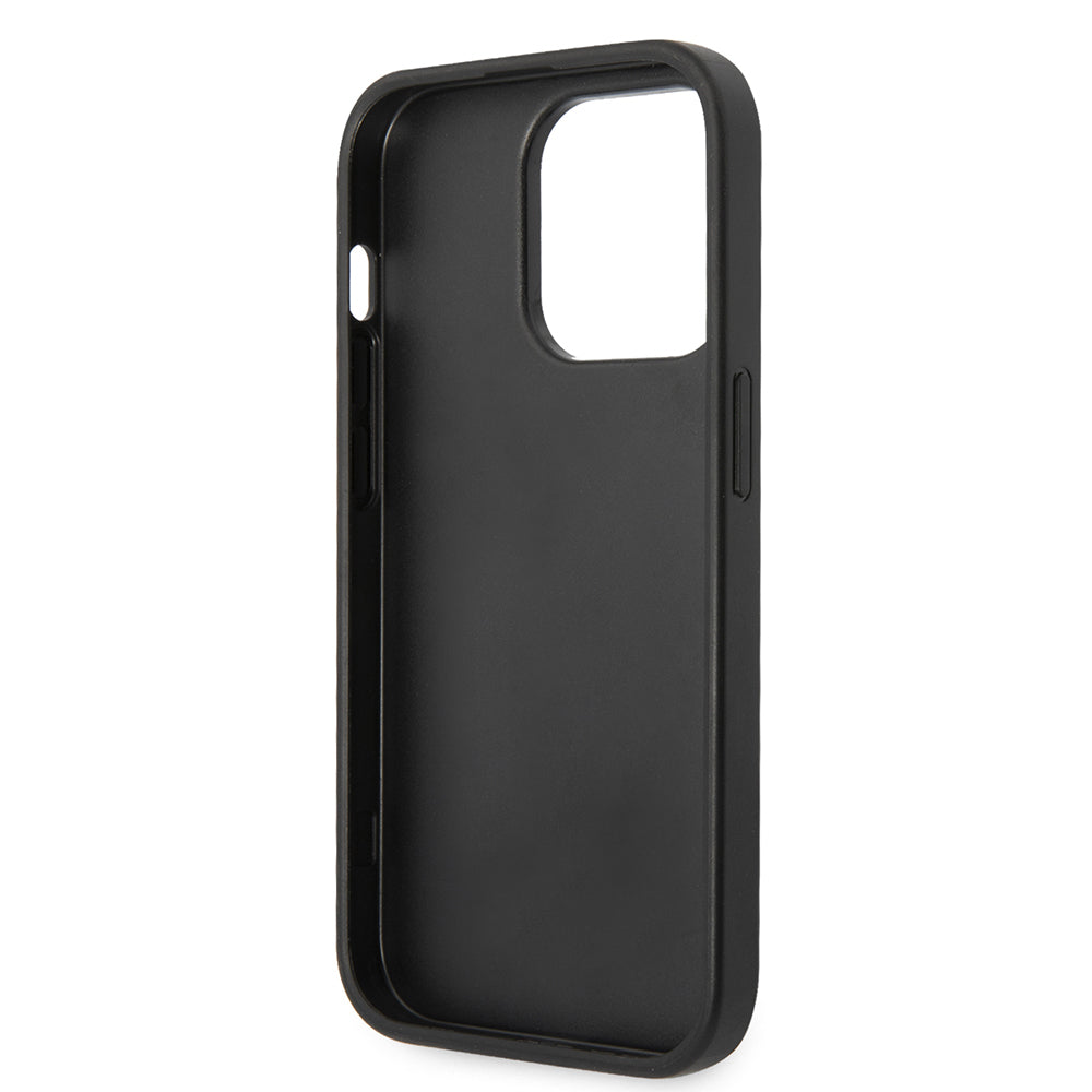 Ferrari iPhone 14 Pro Max Orjinal Lisanlı Klasik Metal Logolu Karbon V Desenli Kılıf
