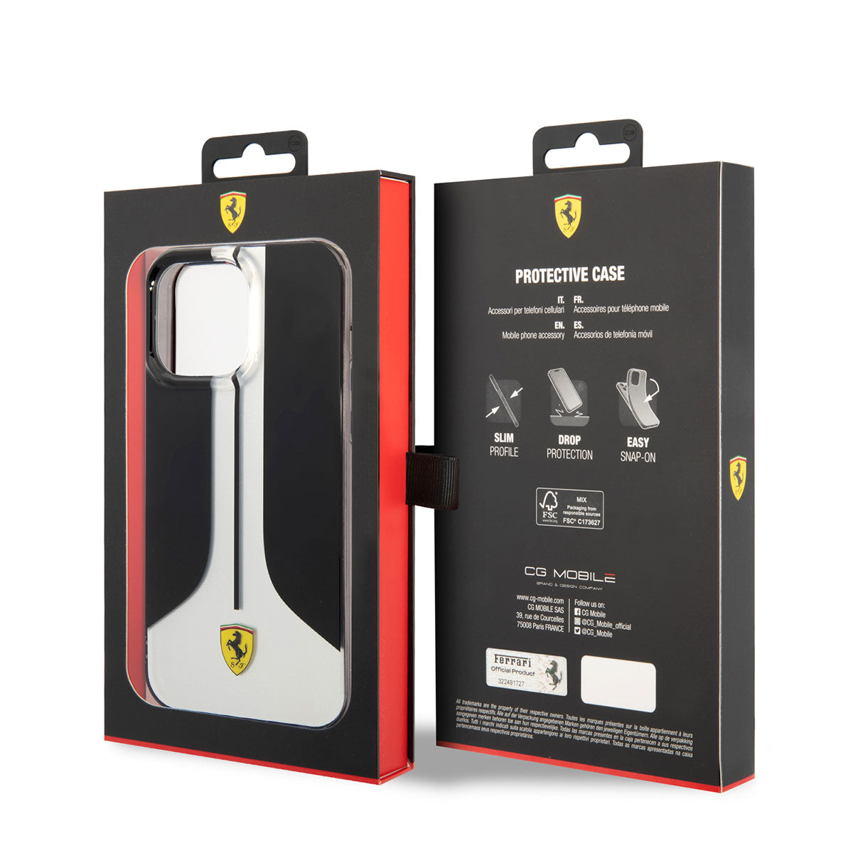 Ferrari iPhone 14 Pro Max Orjinal Lisanslı 296 Çizgili Dizayn Telefon Kılıfı