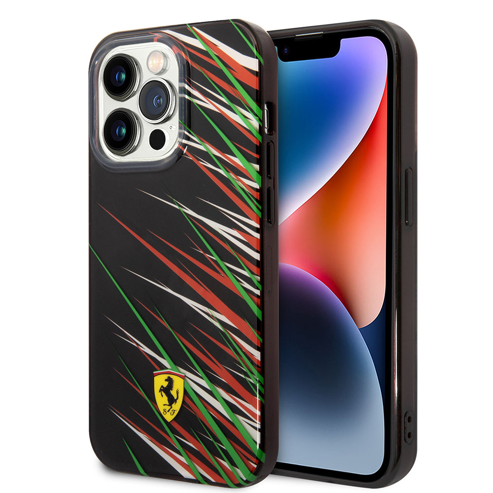 Ferrari iPhone 14 Pro Max Orjinal Lisanslı Baskı Logolu Çimen Desenli Kılıf