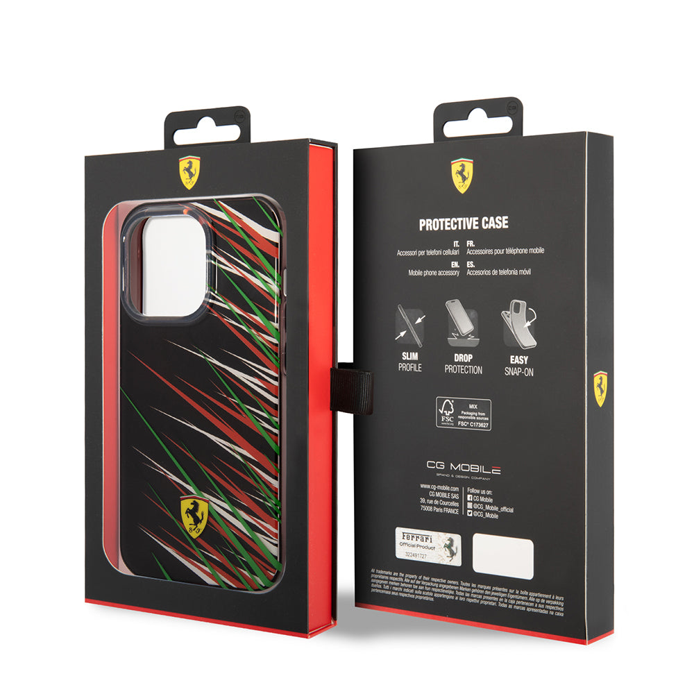 Ferrari iPhone 14 Pro Max Orjinal Lisanslı Baskı Logolu Çimen Desenli Kılıf