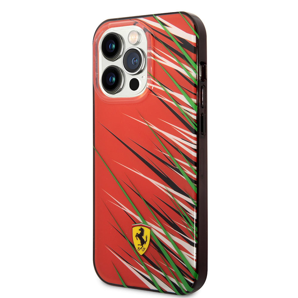 Ferrari iPhone 14 Pro Max Orjinal Lisanslı Baskı Logolu Çimen Desenli Kılıf