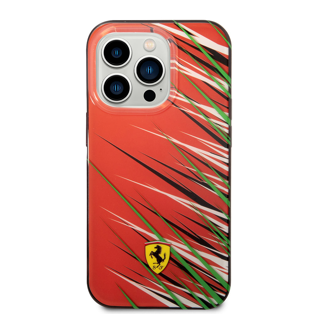 Ferrari iPhone 14 Pro Max Orjinal Lisanslı Baskı Logolu Çimen Desenli Kılıf