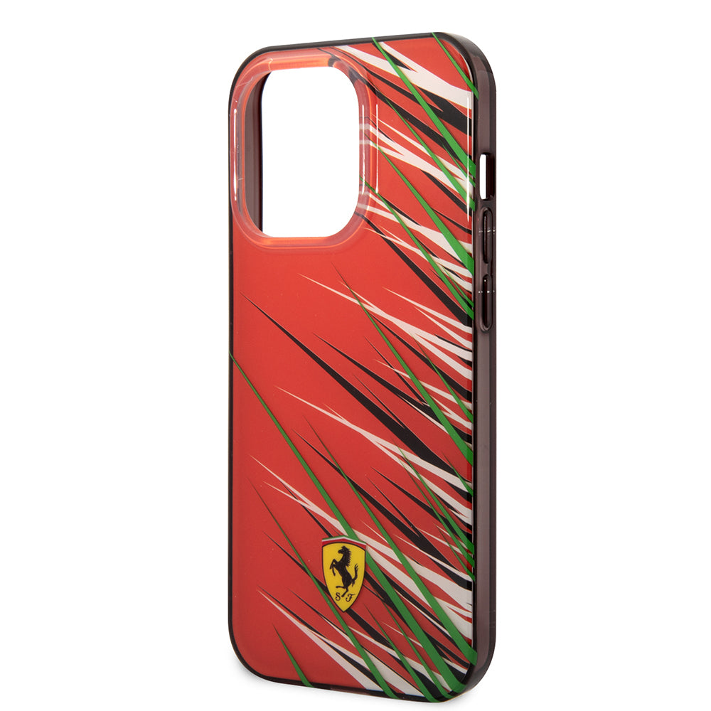Ferrari iPhone 14 Pro Max Orjinal Lisanslı Baskı Logolu Çimen Desenli Kılıf