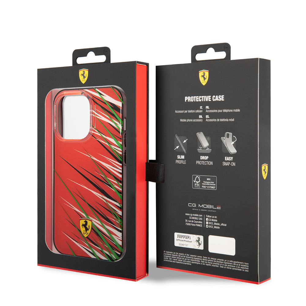 Ferrari iPhone 14 Pro Max Orjinal Lisanslı Baskı Logolu Çimen Desenli Kılıf
