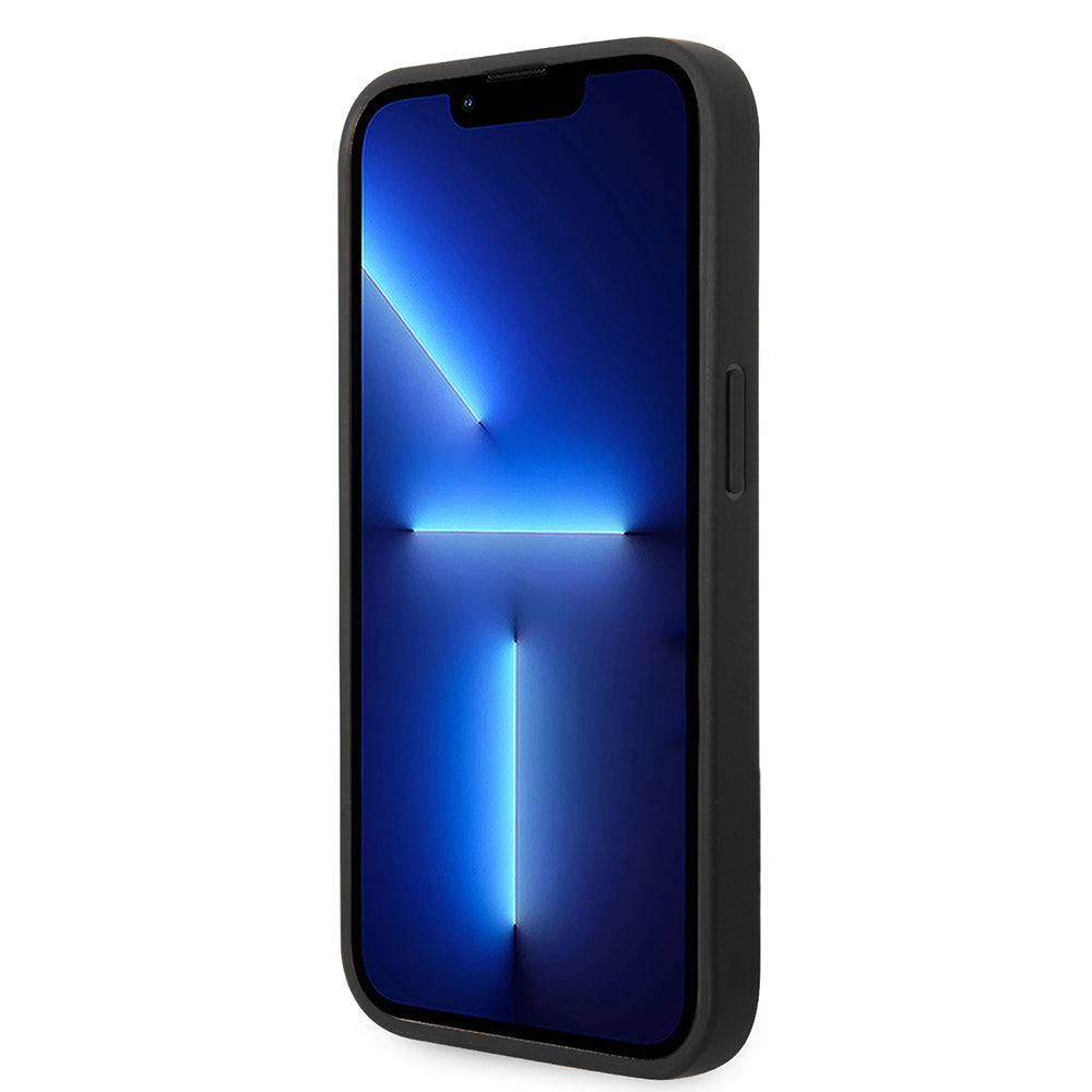 Ferrari iPhone 14 Pro Max Orjinal Lisanslı Deri Arka Yüzey Metal Logolu Şerit Tasarımlı Kılıf