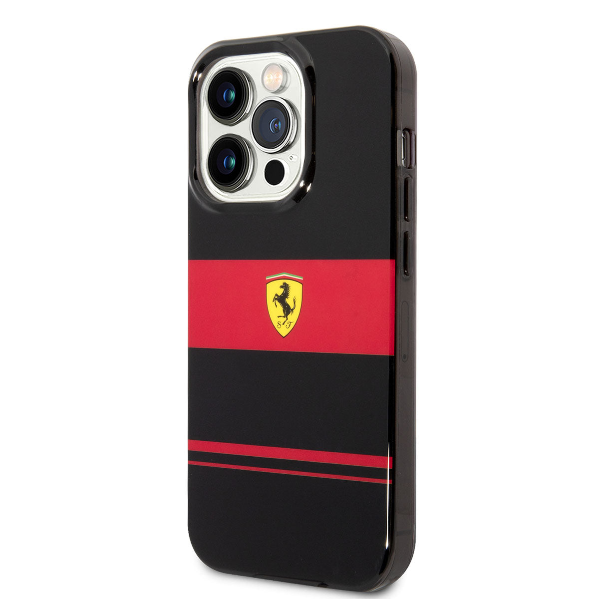Ferrari iPhone 14 Pro Max Orjinal Lisanslı M-safe Şarj Özellikli Yatay Çizgili Dizayn Kılıf