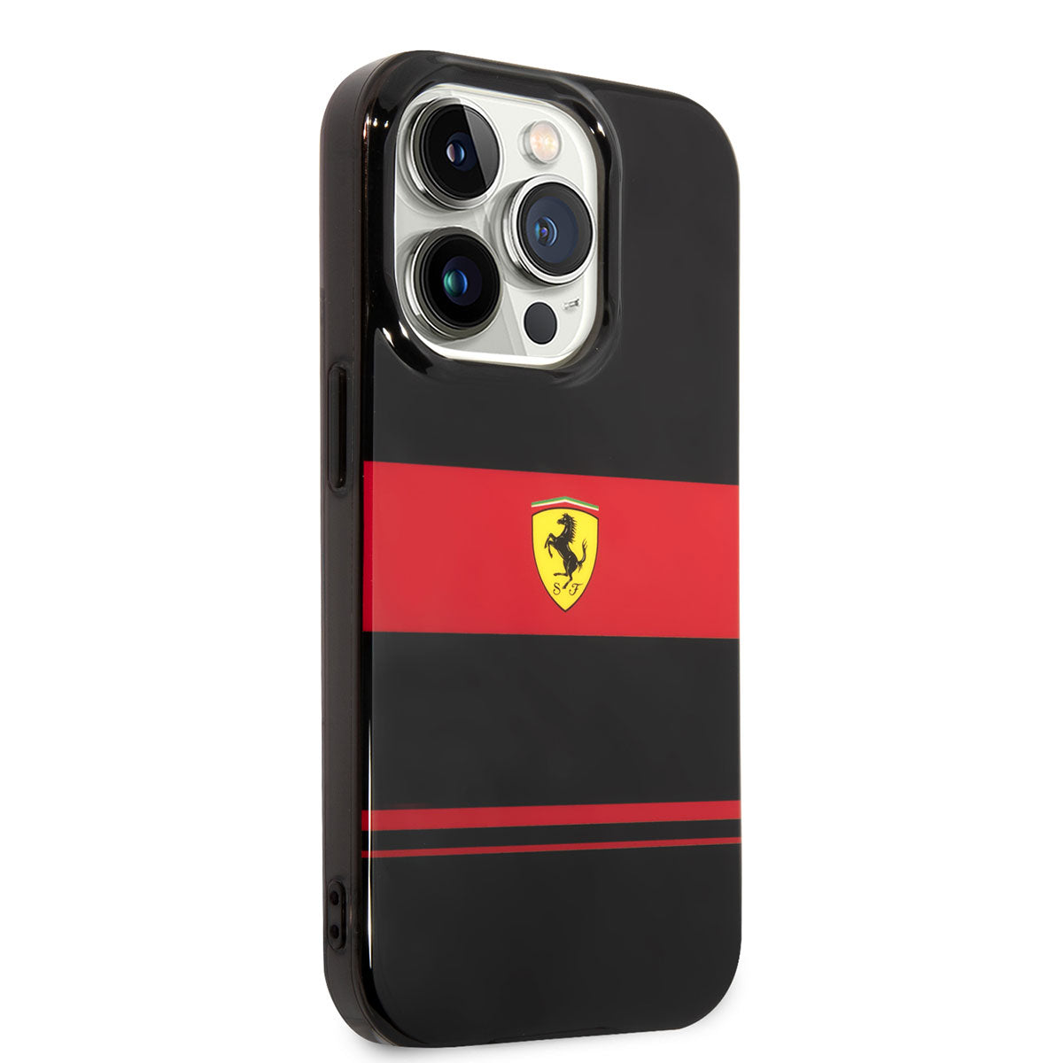 Ferrari iPhone 14 Pro Max Orjinal Lisanslı M-safe Şarj Özellikli Yatay Çizgili Dizayn Kılıf