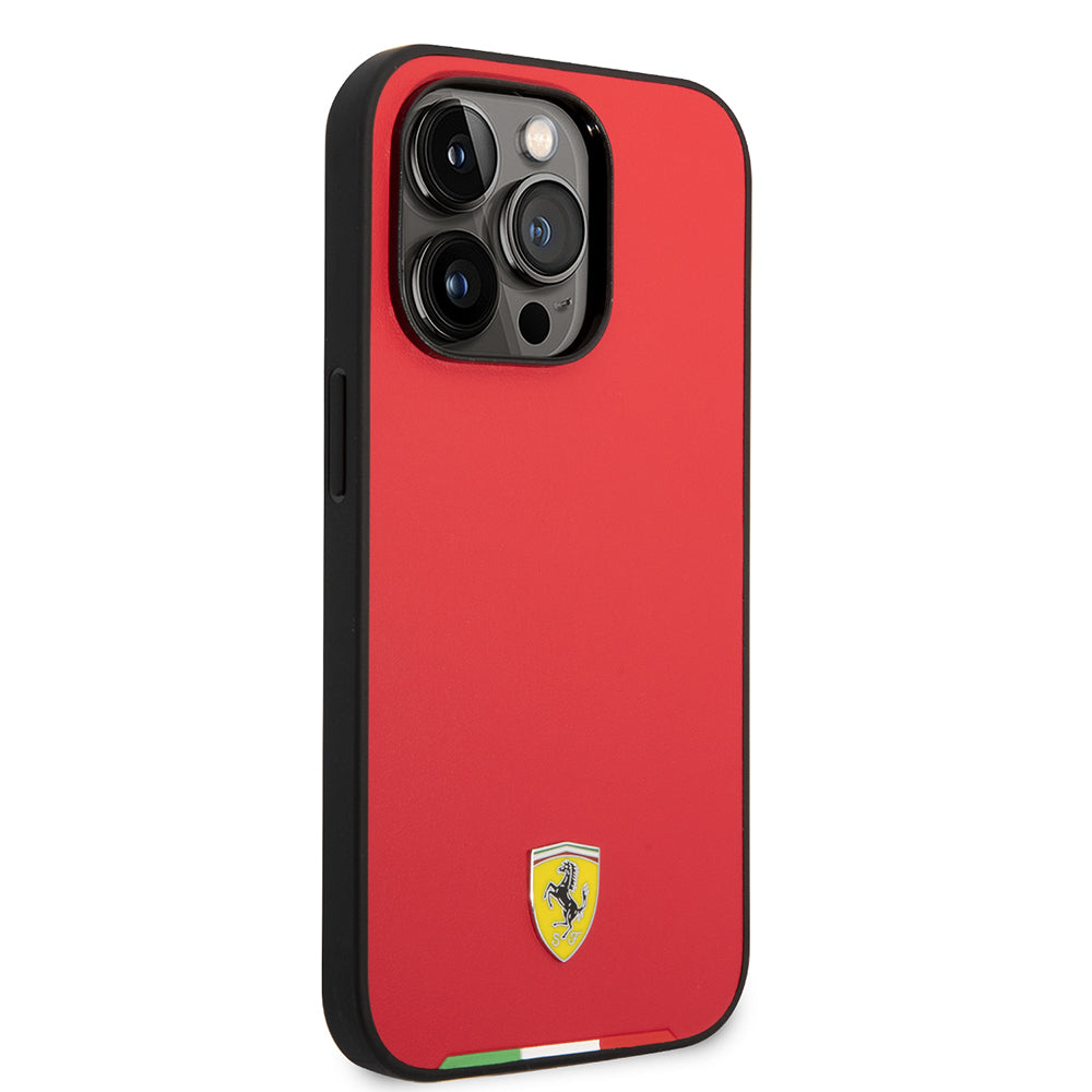 Ferrari iPhone 14 Pro Max Orjinal Lisanslı PU Deri İtalyan Bayrak Dizayn Kılıf