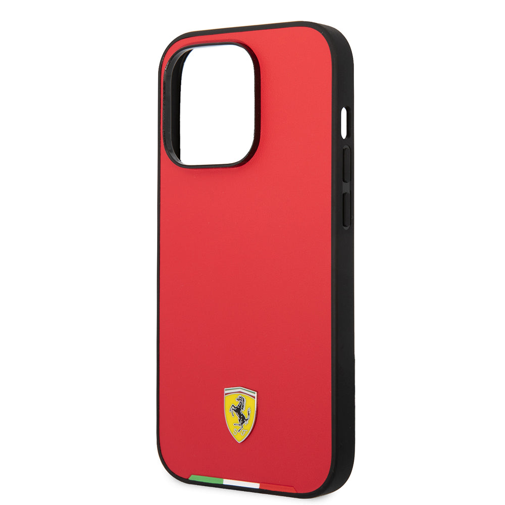 Ferrari iPhone 14 Pro Max Orjinal Lisanslı PU Deri İtalyan Bayrak Dizayn Kılıf