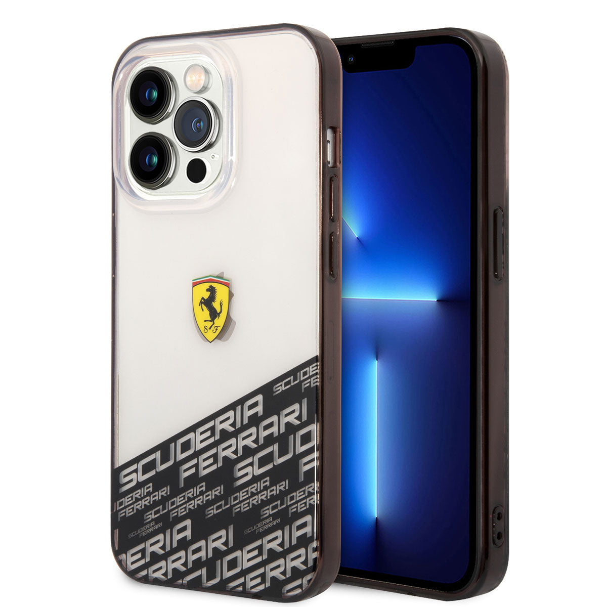 Ferrari iPhone 14 Pro Max Transparan Alt Kısım Baskılı Dizayn Telefon Kılıfı