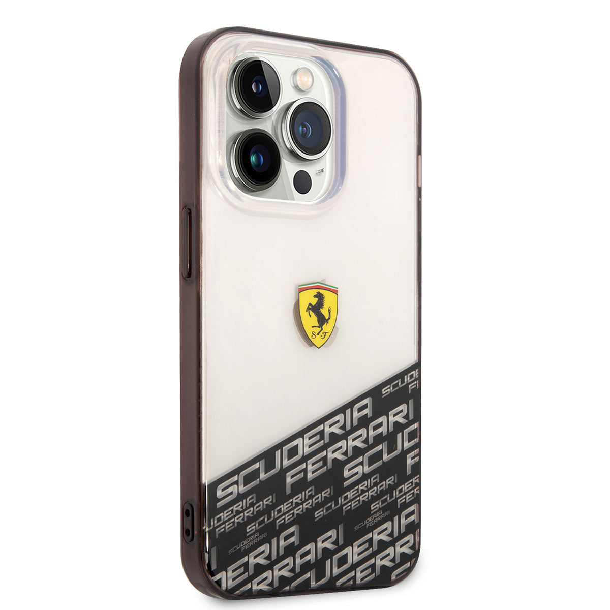 Ferrari iPhone 14 Pro Max Transparan Alt Kısım Baskılı Dizayn Telefon Kılıfı