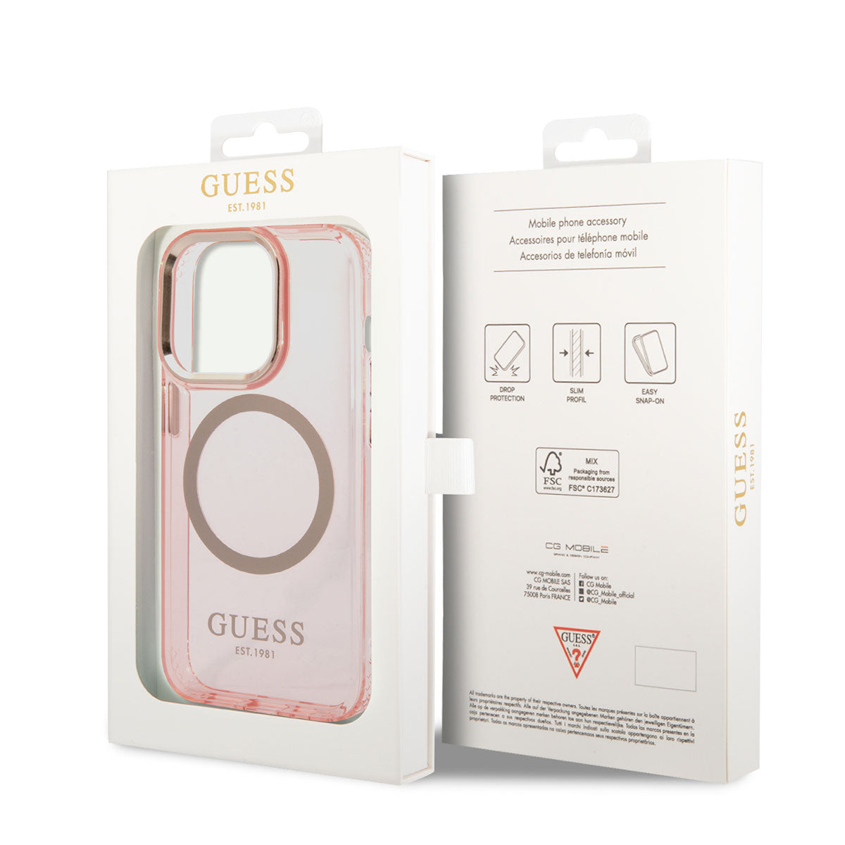 Guess iPhone 14 Pro Max Magsafe Şarj Özellikli Airbagli Dizayn Telefon Kılıfı