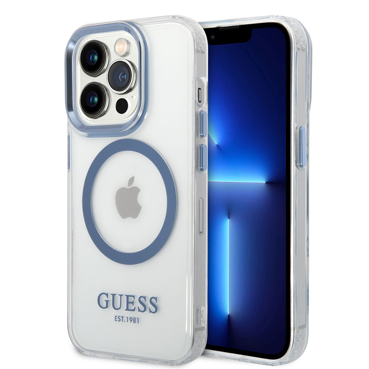 GUESS iPhone 14 Pro Max M-safe Şarj Özellikli Metal Kamera Çerçeveli Telefon Kılıfı