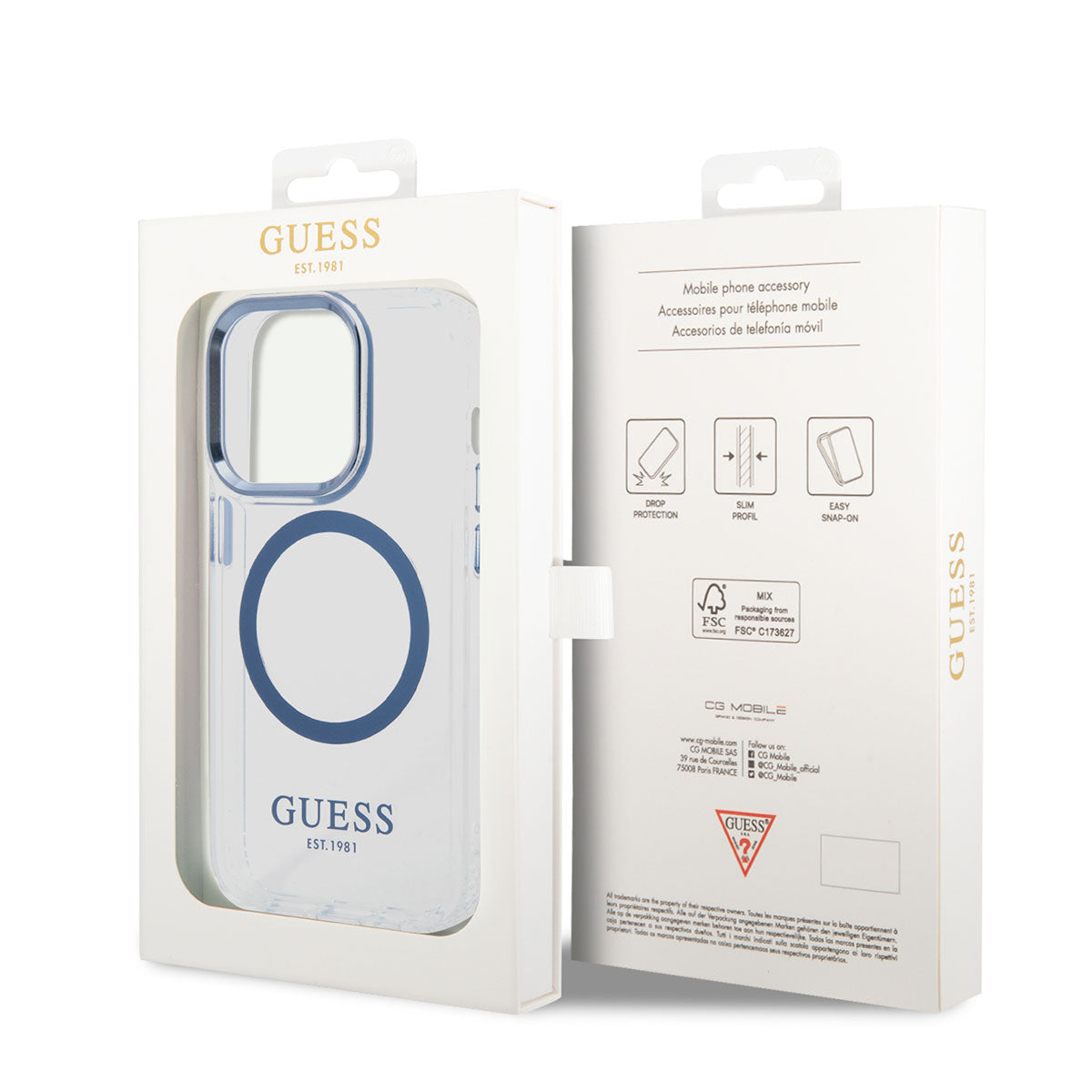 GUESS iPhone 14 Pro Max M-safe Şarj Özellikli Metal Kamera Çerçeveli Telefon Kılıfı