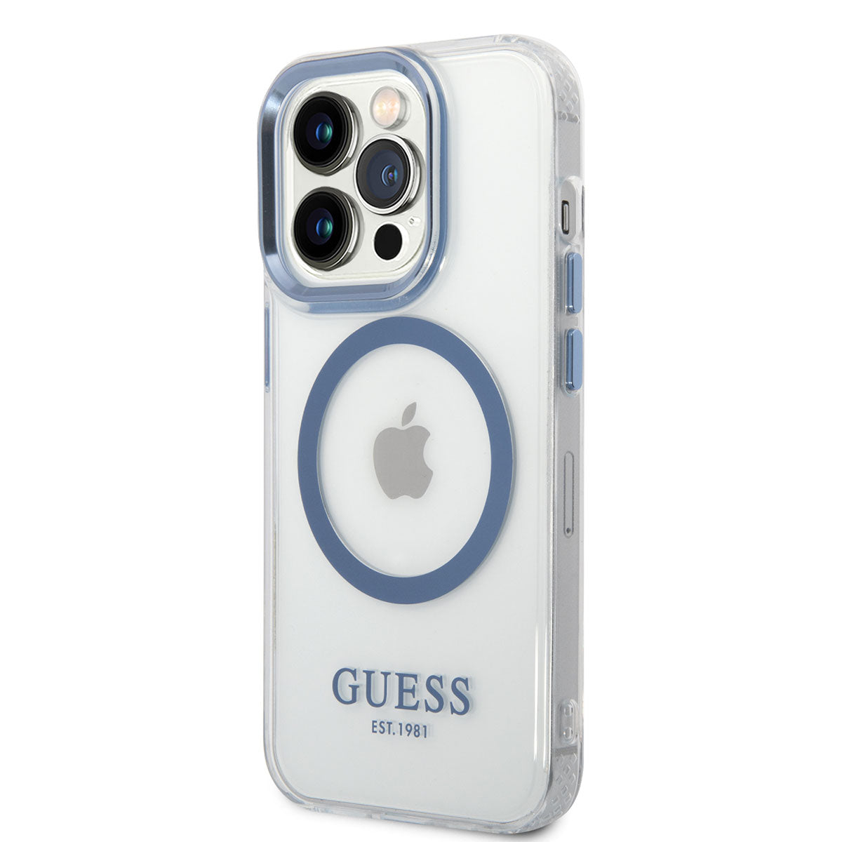 GUESS iPhone 14 Pro Max M-safe Şarj Özellikli Metal Kamera Çerçeveli Telefon Kılıfı