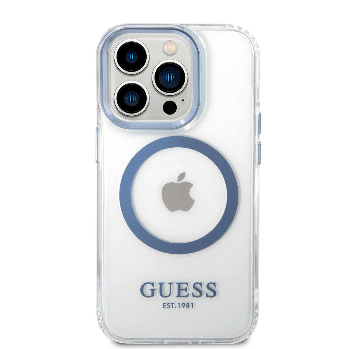 GUESS iPhone 14 Pro Max M-safe Şarj Özellikli Metal Kamera Çerçeveli Telefon Kılıfı