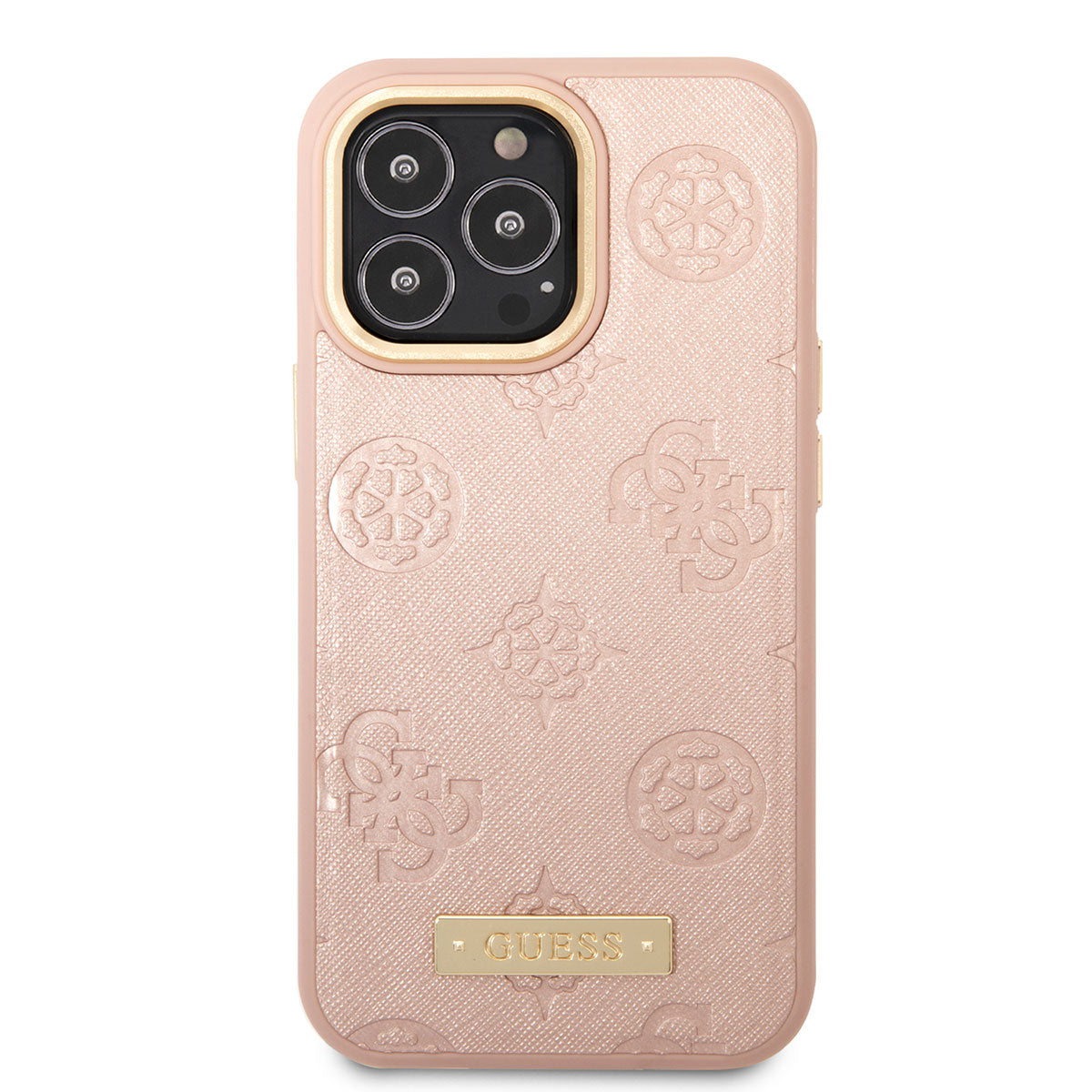 iPhone 14 Pro Max Kılıf GUESS M-safe Şarj Özellikli PU Deri Metal Logolu Telefon Kılıfı