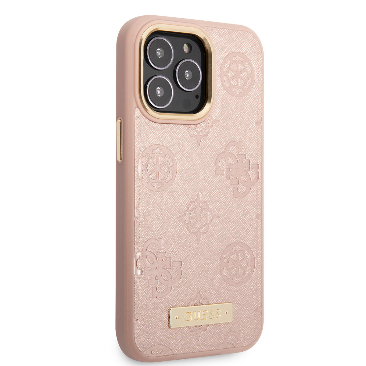 iPhone 14 Pro Max Kılıf GUESS M-safe Şarj Özellikli PU Deri Metal Logolu Telefon Kılıfı
