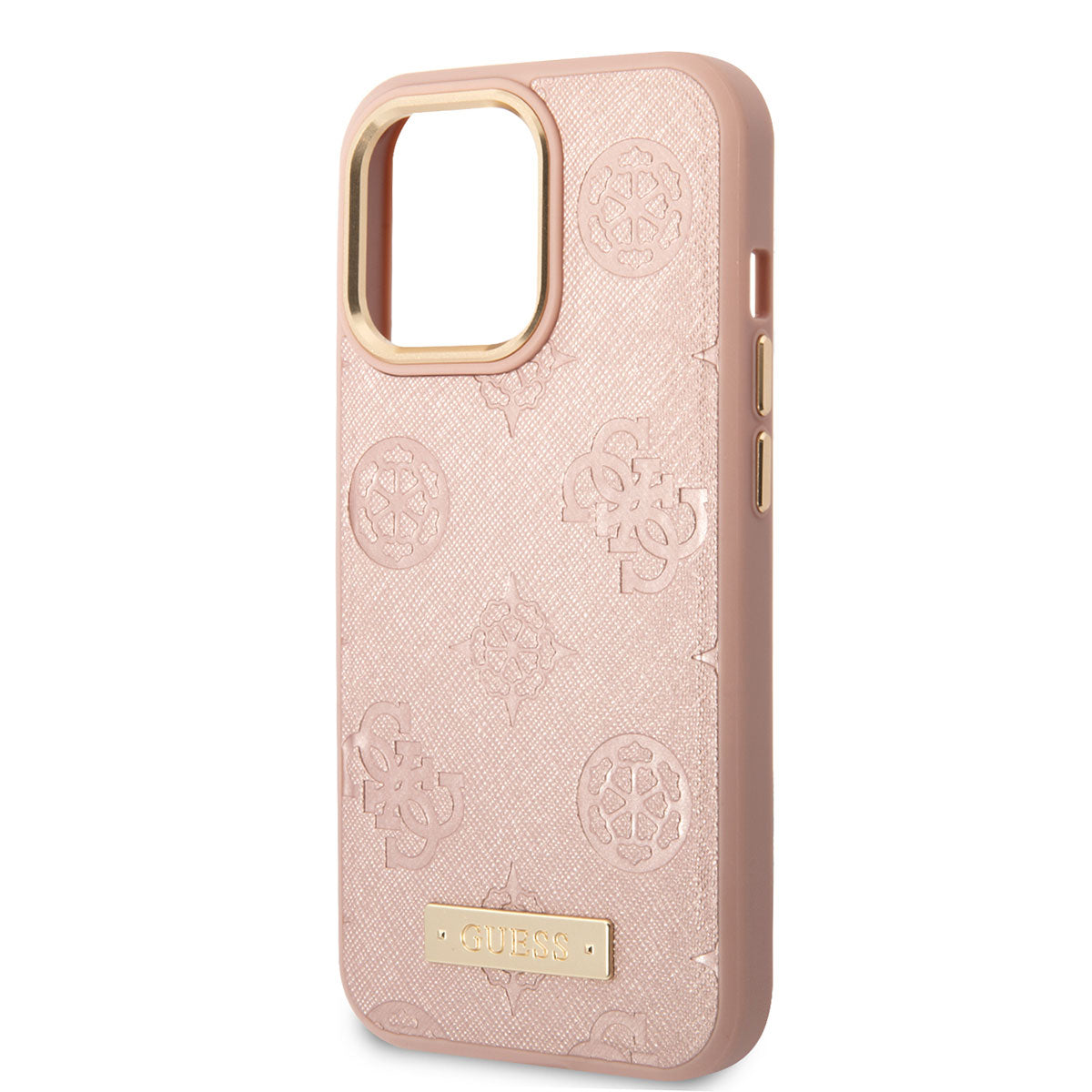 iPhone 14 Pro Max Kılıf GUESS M-safe Şarj Özellikli PU Deri Metal Logolu Telefon Kılıfı