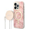 GUESS iPhone 14 Pro Max M-safe Şarj Özellikli Yaprak Desenli M-safe Şarj Kablolu Kılıf