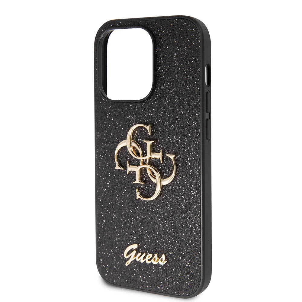 Guess iPhone 14 Pro Max Orjinal Lisanslı 4G Büyük Metal Logolu Glitter Kılıf