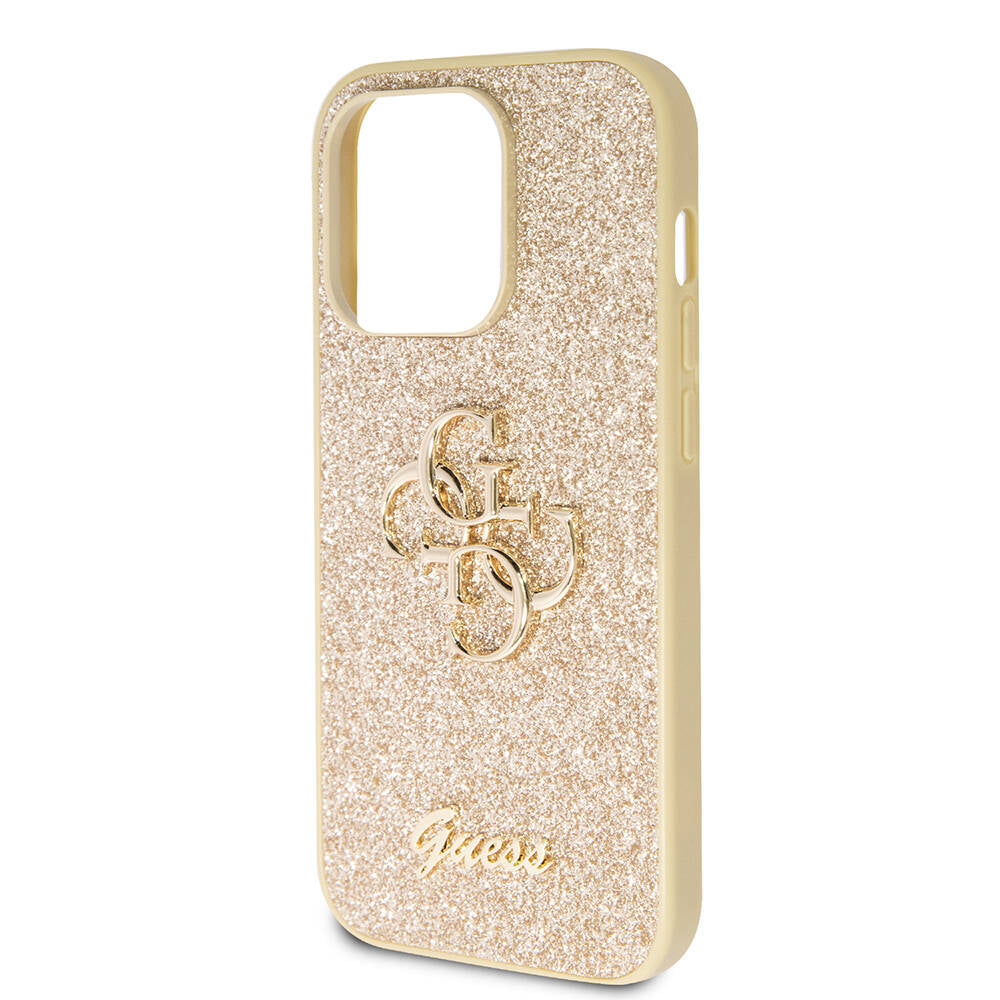 Guess iPhone 14 Pro Max Orjinal Lisanslı 4G Büyük Metal Logolu Glitter Kılıf