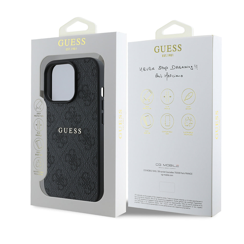 Guess iPhone 14 Pro Max Orjinal Lisanslı M-safe Şarj Özellikli 4G Desen Yazı Logolu Kılıf