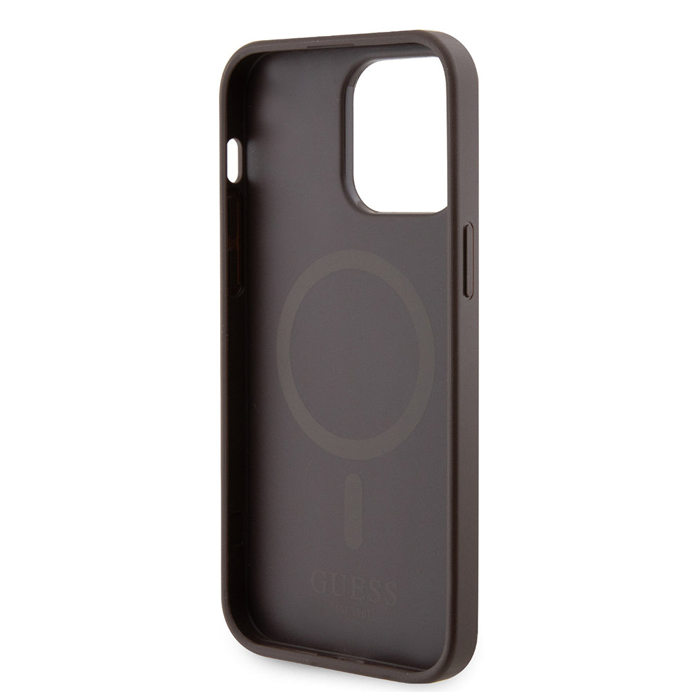 Guess iPhone 14 Pro Max Orjinal Lisanslı M-safe Şarj Özellikli 4G Şerit Tasarımlı Printed Kılıf