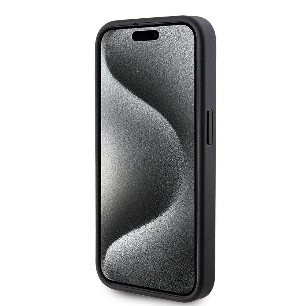 Guess iPhone 14 Pro Max Orjinal Lisanslı M-safe Şarj Özellikli PU Üçgen Logo 4G Desenli Kılıf