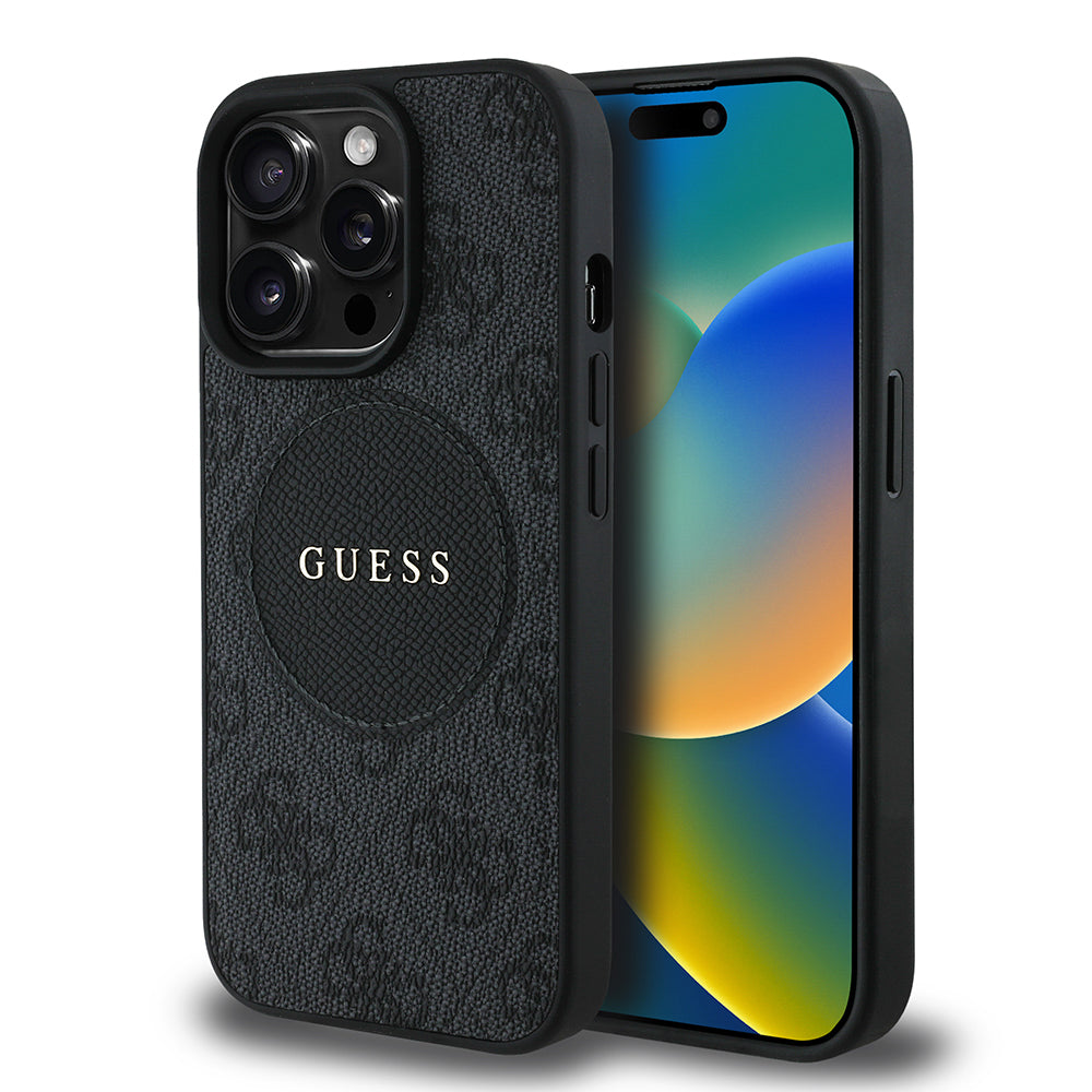 Guess iPhone 14 Pro Max Orjinal Lisanslı M-safe Şarj Özellikli Yazı Logolu Circle Classic Kılıf