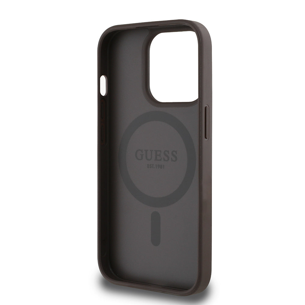 Guess iPhone 14 Pro Max Orjinal Lisanslı M-safe Şarj Özellikli Yazı Logolu Circle Classic Kılıf