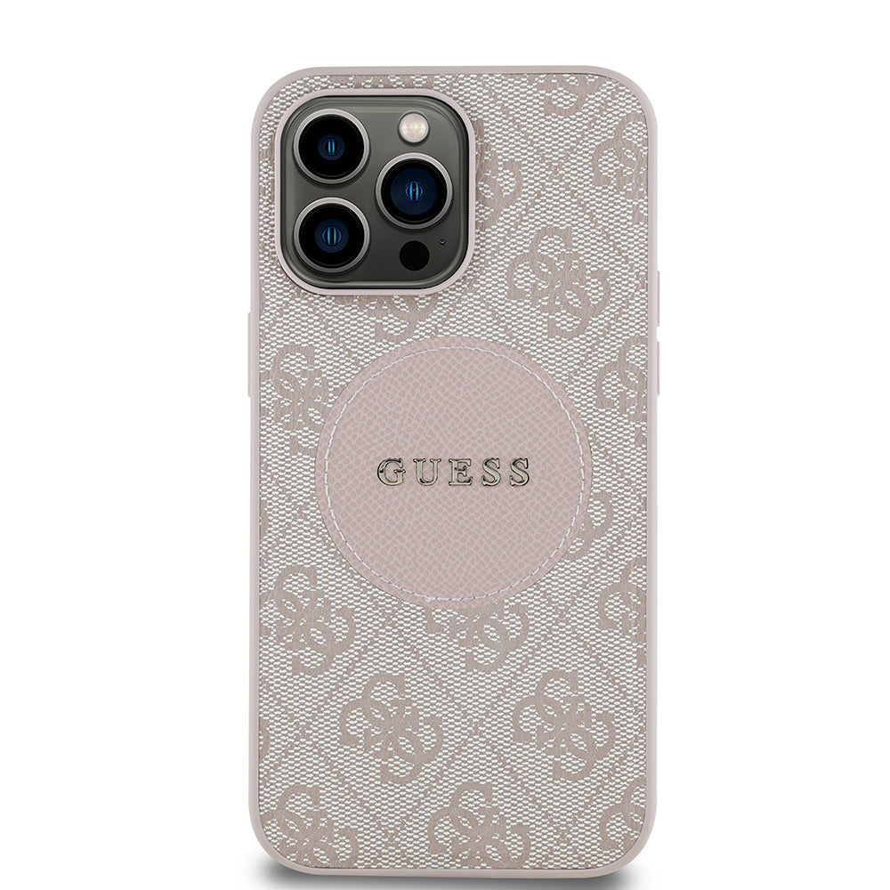 Guess iPhone 14 Pro Max Orjinal Lisanslı M-safe Şarj Özellikli Yazı Logolu Circle Classic Kılıf