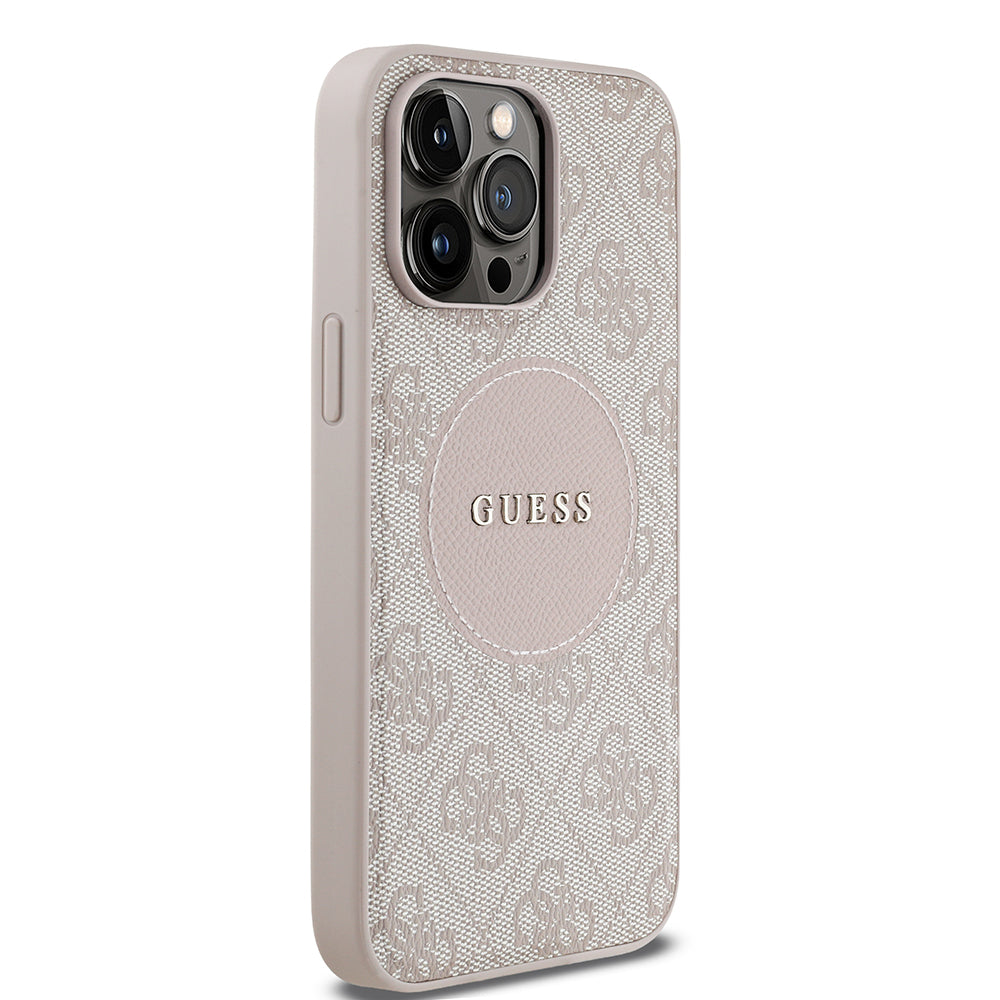Guess iPhone 14 Pro Max Orjinal Lisanslı M-safe Şarj Özellikli Yazı Logolu Circle Classic Kılıf