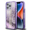 Guess iPhone 14 Pro Max Orjinal Lisanslı Transparan Sıvılı Simli Altın Çizgili Kılıf